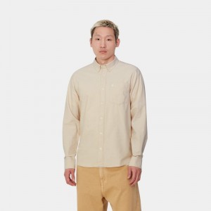 Beige Men Carhartt C-Logo Shirts | VIM-347629