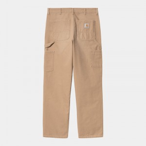 Beige Men Carhartt Double Knee Pants | DRP-820653