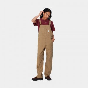 Beige Women Carhartt Bib Straight Overalls | CXZ-180253