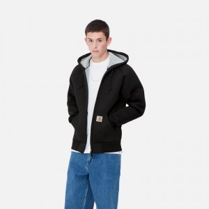 Black Men Carhartt Car-Lux Hooded Jackets | QIK-603582