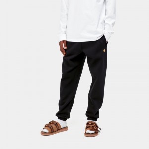 Black Men Carhartt Chase Pants | NRQ-508639