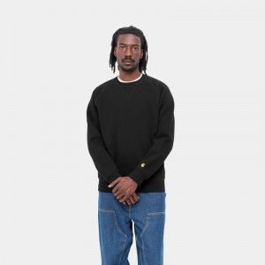 Black Men Carhartt Chase Sweatshirt | IQR-015926