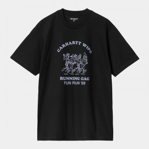 Black Men Carhartt Fun Run T-Shirt | PKA-482170