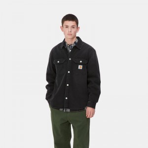 Black Men Carhartt Harvey Shirt Jackets | CMT-306597