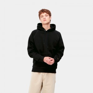 Black Men Carhartt Hooded Chase Hoodie | MNF-329670