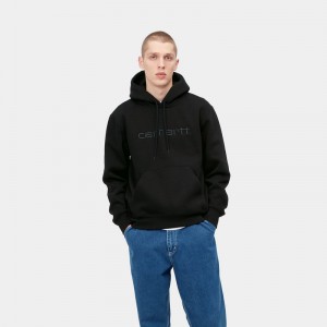 Black Men Carhartt Hooded Hoodie | TUD-708249