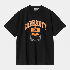 Black Men Carhartt Lazy Duck Academy T-Shirt | XQJ-712348