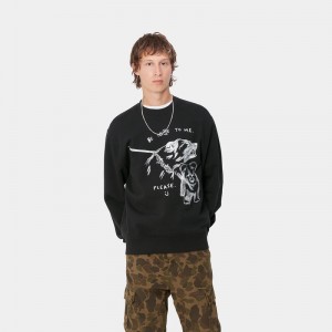 Black Men Carhartt Pepe Be Nice Sweatshirt | BVM-580241