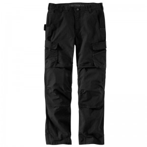 Black Men Carhartt Rugged Flex® Steel Cargo Double-Front Pants | FWJ-587206