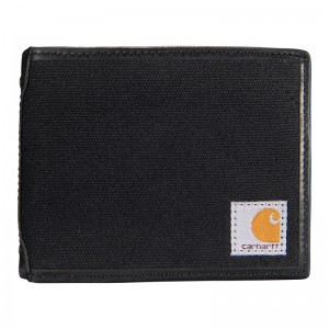 Black Men Carhartt Rugged Passcase Wallets | GEC-348291