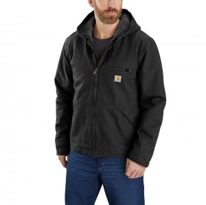 Black Men Carhartt Sherpa-Lined Jackets | JIS-487023