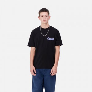 Black Men Carhartt Spill T-Shirt | KCV-216375