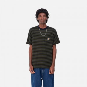 Black Men Carhartt Verner Pocket T-Shirt | SIQ-265817