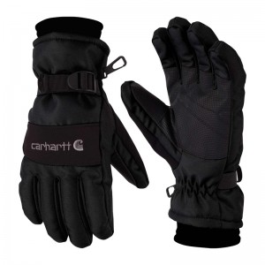 Black Men Carhartt Waterproof Insulated Gloves | UJE-940821