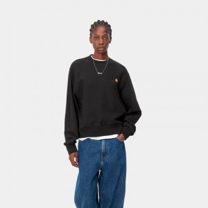 Black Women Carhartt American Script Sweatshirt | FDP-962518