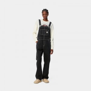 Black Women Carhartt Bib Straight Overalls | PMX-375942