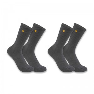 Black Women Carhartt Force® Midweight Crew 2-Pack Socks | BGI-046372