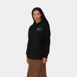 Black Women Carhartt Hooded Lips Hoodie | DRW-830917