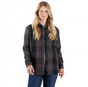 Black Women Carhartt Rugged Flex® Loose Fit Heavyweight Duck Jackets | IMT-870561