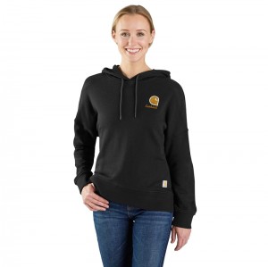 Black Women Carhartt TENCEL™ Fiber Series Loose Fit Graphic Hooded Sweatshirt | EXF-129748