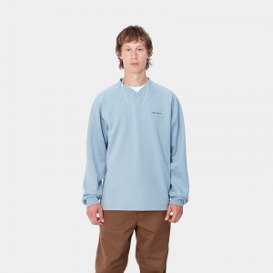 Blue Men Carhartt Bolan V-Neck Sweatshirt | JNH-413560