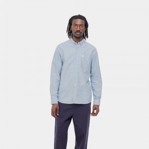 Blue Men Carhartt C-Logo Shirts | YSH-395816