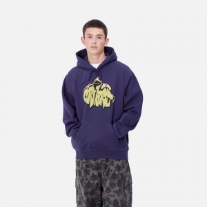 Blue Men Carhartt Hooded Yute Sweatshirt | IBN-519038