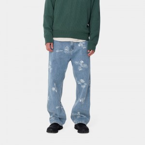 Blue Men Carhartt Stamp Pants | EJD-248657