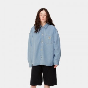 Blue Women Carhartt Alta Shirt Jackets | TND-462975