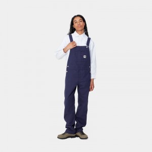 Blue Women Carhartt Bib Straight Overalls | ETZ-218739