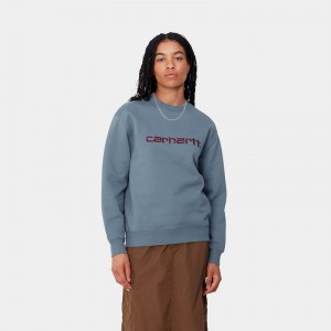 Blue Women Carhartt W' Sweatshirt | NGD-798534