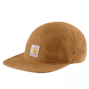 Brown Men Carhartt Canvas Five Panel Hats | FCJ-140759