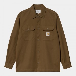 Brown Men Carhartt Craft Shirts | PNU-162079