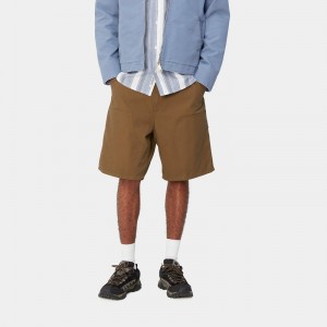 Brown Men Carhartt Double Knee Shorts | EZV-384276