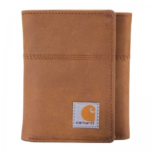 Brown Men Carhartt Legacy Trifold Wallets | TFH-562713