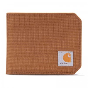 Brown Men Carhartt NYLON DUCK BIFOLD Wallets | CFN-049831