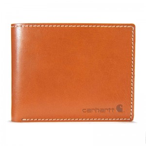 Brown Men Carhartt Rough Cut Bifold Wallets | KRI-146207