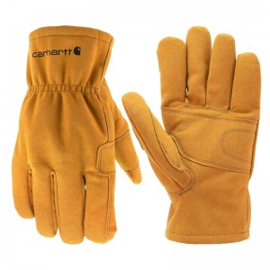 Brown Men Carhartt Synthetic Suede Fencer Work Gloves | RDS-762340