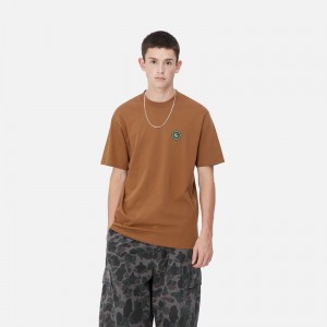 Brown Men Carhartt Zipper T-Shirt | EIA-624051