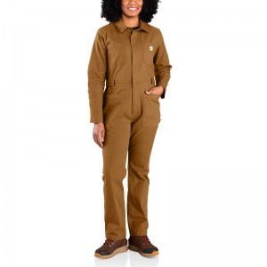 Brown Women Carhartt Coverall Overalls | WNO-521489