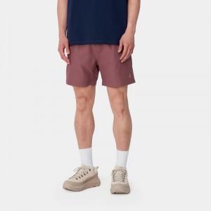 Burgundy Men Carhartt Chase Swim Trunk Shorts | NPO-417560