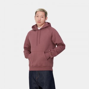 Burgundy Men Carhartt Hooded Chase Hoodie | NRM-875192