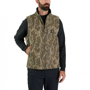 Camo Men Carhartt Rugged Flex® Duck Loose Fit Sherpa-Lined Camo Mock-Neck Vest | MQE-429137