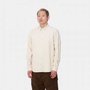 Cream Men Carhartt Bolton Shirts | NYG-965207