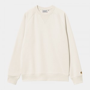 Cream Men Carhartt Chase Sweatshirt | UPT-478296