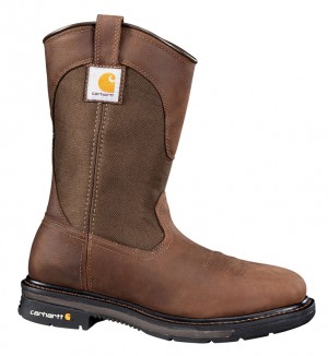 Dark Brown Men Carhartt 11" Square Soft Toe Wellington Boots | BZU-350179