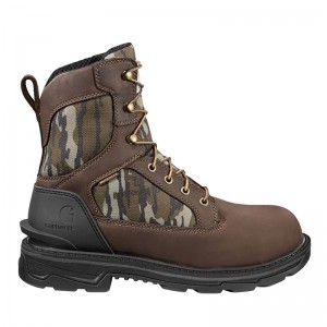 Dark Brown Men Carhartt Ironwood Camo 8" Soft Work Boots | HOD-792654