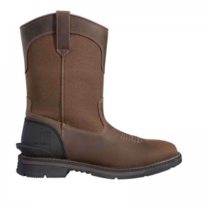 Dark Brown Men Carhartt Montana Water Resistant 11" Square Toe Wellington Boots | CFN-239478