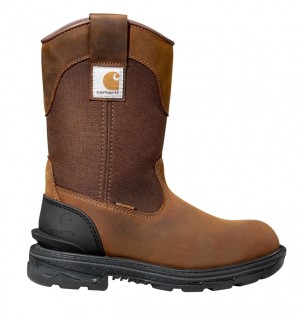 Dark Brown Women Carhartt Ironwood Waterproof 11" Alloy Toe Wellington Boots | BTJ-532604