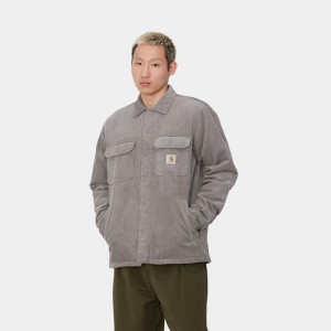 Dark Grey Men Carhartt Whitsome Shirt Jackets | MBR-548970